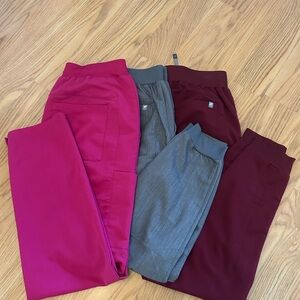 Stylish Women's Pants Set - Burgundy, Gray, and Pink